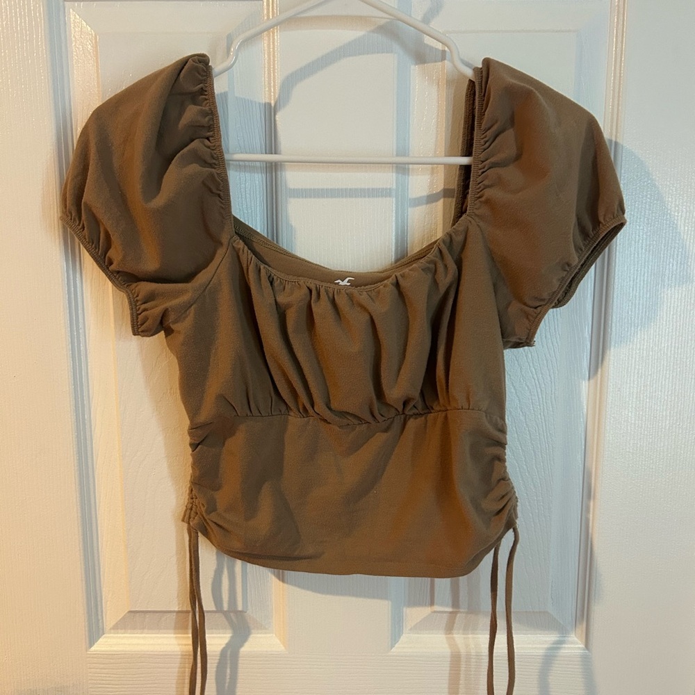 Hollister Brown Must Have Collection Cotton Top Size Large Crop Top